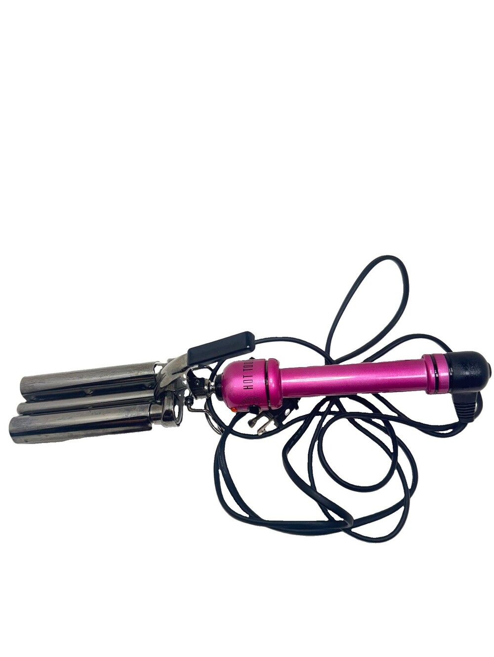 Hot Tools HPK1175 Triple Barrel Hair Waver Pink 3 Barrel Adjustable Heat Tested